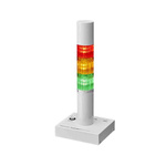 Patlite PHE Series Clear Buzzer Signal Tower, 3 Lights, 24 V dc, Direct Mount