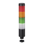 Werma Kompakt 37 Series Clear, Green, Red, Yellow Buzzer Signal Tower, 4 Lights, 24 V