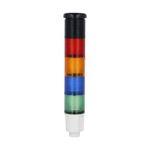 Lovato 8TL4 Series Blue, Green, Orange, Red Electronic Sounder Signal Tower, 4 Lights, 24 V dc, Built-In