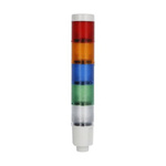 Lovato 8TL4 Series Blue, Green, Orange, Red, White Signal Tower, 5 Lights, 24 V dc, Built-In