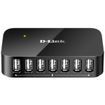 D-Link 7x USB A Port Hub, USB 2.0 - External Power Adapter Powered