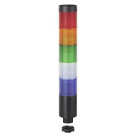 Werma Kompakt 37 Series Blue, Clear, Green, Red, Yellow Buzzer Signal Tower, 5 Lights, 24 V ac/dc, Base Mount, Tube