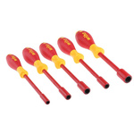 Wiha Hexagon Nut Driver Set, 5.5 mm, 7 mm, 8 mm, 10 mm, 13 mm Tip, 125 (00856) mm, 125 (00858) mm, 125 (00859) mm, 125