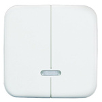 Busch Jaeger - ABB White 2 Gang Cover for Neon Dimmer Thermoplastic Faceplate & Mounting Plate