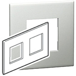 Legrand Pearl Aluminium 2 Gang Cover Plate Polycarbonate Franco-Belgain, German Standard Cover Plate