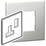 Legrand Pearl Aluminium 1 Gang Cover Plate BS, Socket Cover Plate