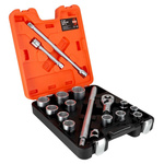 Bahco 17-Piece Metric 3/4 in Standard Socket Set with Ratchet, 6 point