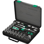 Wera 37-Piece Metric 1/2 in Standard Socket/Bit Set with Ratchet, 6 point; Hex Bit; Phillips Bit; Pozidriv Bit; Torx Bit