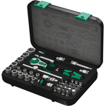 Wera 42-Piece Metric 1/4 in Standard Socket/Bit Set with Ratchet, 6 point; Hex Bit; Phillips Bit; Pozidriv Bit; Slotted