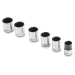 RS PRO 6-Piece Imperial 1/2 in Standard Socket Set , 12 point