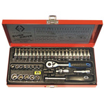 CK 39-Piece Metric 1/4 in Standard Socket/Bit Set with Ratchet, 6 point; Hex Bit; Slotted Bit; Tamperproof Torx Bit