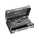 Facom 20-Piece Metric 3/8 in Standard Socket Set with Ratchet, 12 point