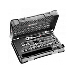 Facom 20-Piece Metric 3/8 in Standard Socket Set with Ratchet, 12 point