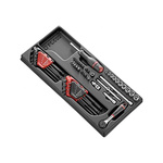 Facom 52-Piece Metric 1/4 in Standard Socket/Allen Key/Bit Set with Ratchet, 6 point; Hex Bit; Phillips Bit; Pozidriv
