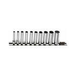 Facom 10-Piece Imperial 1/4 in Deep Socket Set , 12 point