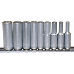 Teng Tools 9-Piece Metric 1/4 in Deep Socket Set , 6 point