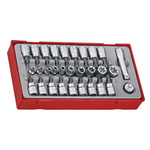 Teng Tools 30-Piece 3/8 in Standard Socket/Bit Set with Ratchet, e-Torx; Torx Bit