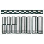 Teng Tools 8-Piece Metric 1/2 in Deep Socket Set , 12 point