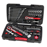 Teng Tools 98-Piece Metric 1/2 in; 1/4 in; 3/8 in Standard Socket/Spanner/Bit Set with Ratchet, 6 point; 12 point; Hex