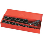 SAM 18-Piece Metric 3/4 in Impact Socket Set , 6 point