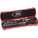 SAM 19-Piece Metric 1/4 in Standard Socket Set with Ratchet, 6 point