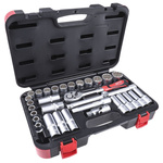 RS PRO 32-Piece Metric 1/2 in Deep Socket/Standard Socket Set with Ratchet, 6 point; 12 point