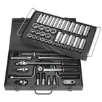 Facom 54-Piece Metric 1/2 in Deep Socket/Standard Socket/Bit Set with Ratchet, 12 point; Pozidriv Bit; Slotted Bit