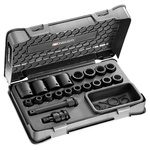 Facom 20-Piece Metric 1/2 in Deep Impact Socket Set , 12 point