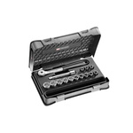 Facom 15-Piece Metric 1/4 in Standard Socket Set with Ratchet, 6 point