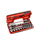 Facom 21-Piece Metric 1/2 in Standard Socket Set with Ratchet, 6 point