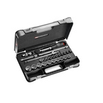 Facom 26-Piece Metric 1/2 in Standard Socket Set with Ratchet, 12 point