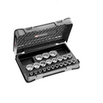 Facom 22-Piece Metric 1/2 in Standard Socket Set , 12 point