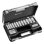 Facom 16-Piece Metric 1/2 in Deep Socket Set , 12 point