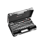 Facom 33-Piece Metric 1/2 in Standard Socket/Bit Set with Ratchet, 12 point; Hex Bit