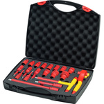 Wiha 21-Piece Metric 1/2 in Standard Socket/Bit Set with Ratchet, 6 point