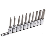 RS PRO 10-Piece 1/2 in Bit Socket Set , Torx Bit