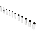 Stanley 11-Piece Metric 1/4 in Deep Socket Set , 12 point