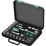 Wera 38-Piece Imperial 3/8 in Standard Socket/Bit Set with Ratchet, 6 point; Hex Bit; Phillips Bit; Pozidriv Bit;