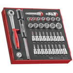 Teng Tools 36-Piece Metric 3/8 in Standard Socket/Bit Set with Ratchet, 6 point; Hex Bit; Torx Bit