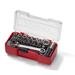 Teng Tools 20-Piece Metric 1/4 in Standard Socket/Bit Set with Ratchet