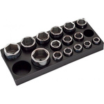 SAM 15-Piece Metric 3/4 in Standard Socket Set , 6 point