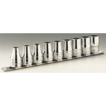 Facom 7-Piece Metric 1/2 in Standard Socket Set , 12 point