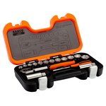 Bahco 34-Piece Metric 1/4 in; 3/8 in Standard Socket/Bit Set with Ratchet, 6 point; Hex Bit; Phillips Bit; Slotted Bit