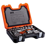Bahco 91-Piece Metric 1/2 in; 1/4 in Deep Socket/Standard Socket/Spanner/Allen Key/Bit Set with Ratchet, 6 point; Hex