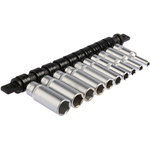 RS PRO 10-Piece Metric 1/4 in Deep Socket Set , 6 point