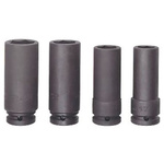 Bahco 4-Piece Metric 1/2 in Deep Impact Socket Set , 6 point