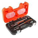 Bahco 29-Piece Metric 1/4 in Standard Socket/Bit Set with Ratchet, 6 point; Hex Bit; Phillips Bit; Slotted Bit