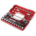 Facom 22-Piece Metric 1/2 in Standard Socket Set with Ratchet, 6 point