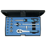 Gedore 16-Piece Metric 1/4 in Standard Socket Set with Ratchet, 6 point