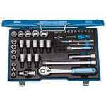 Gedore 50-Piece Metric 1/2 in; 1/4 in Standard Socket/Bit Set with Ratchet, 6 point